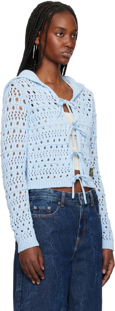 Sweater GANNI Ganni Tie String Knit Cardigan Blå | K2429, 1