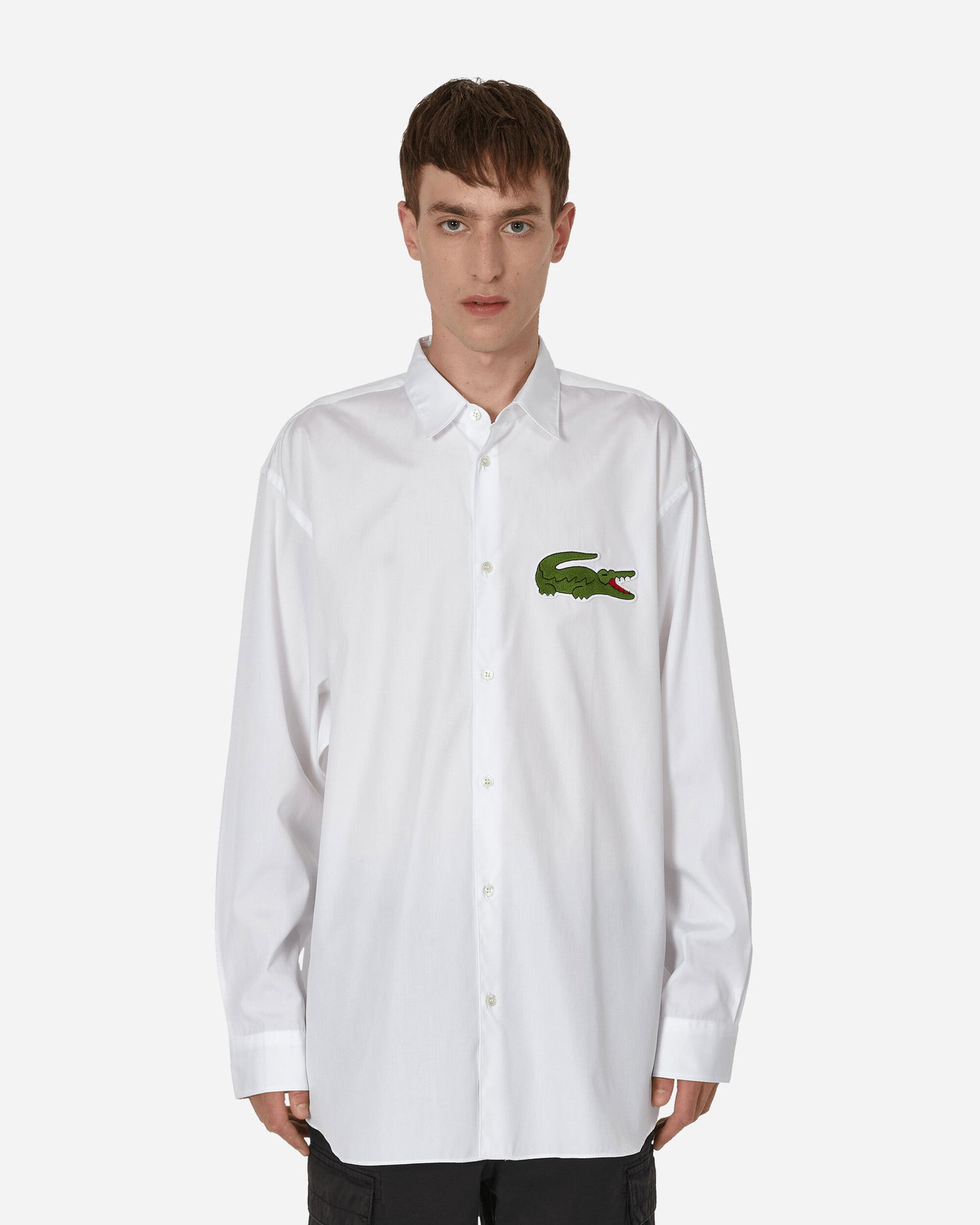 Skjorte Comme des Garçons Lacoste x Woven Shirt Hvid | FL-B003-W23  1, 1