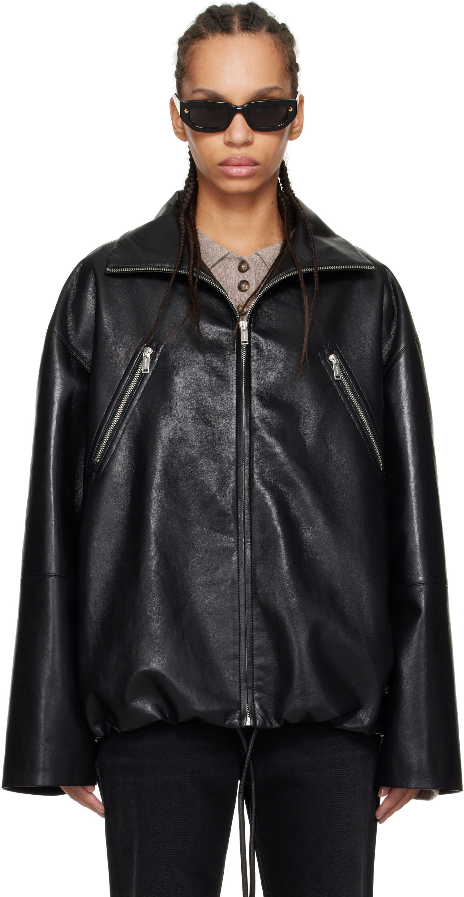 Jakke Nanushka Nanushka Aiman Faux-Leather Jacket Sort | NW25RSJK13999, 0