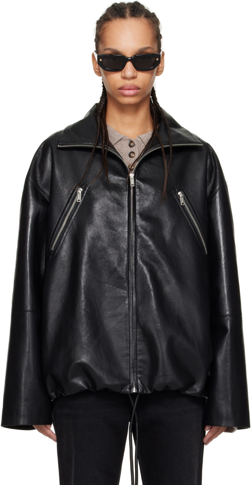 Jakke Nanushka Nanushka Aiman Faux-Leather Jacket Sort | NW25RSJK13999