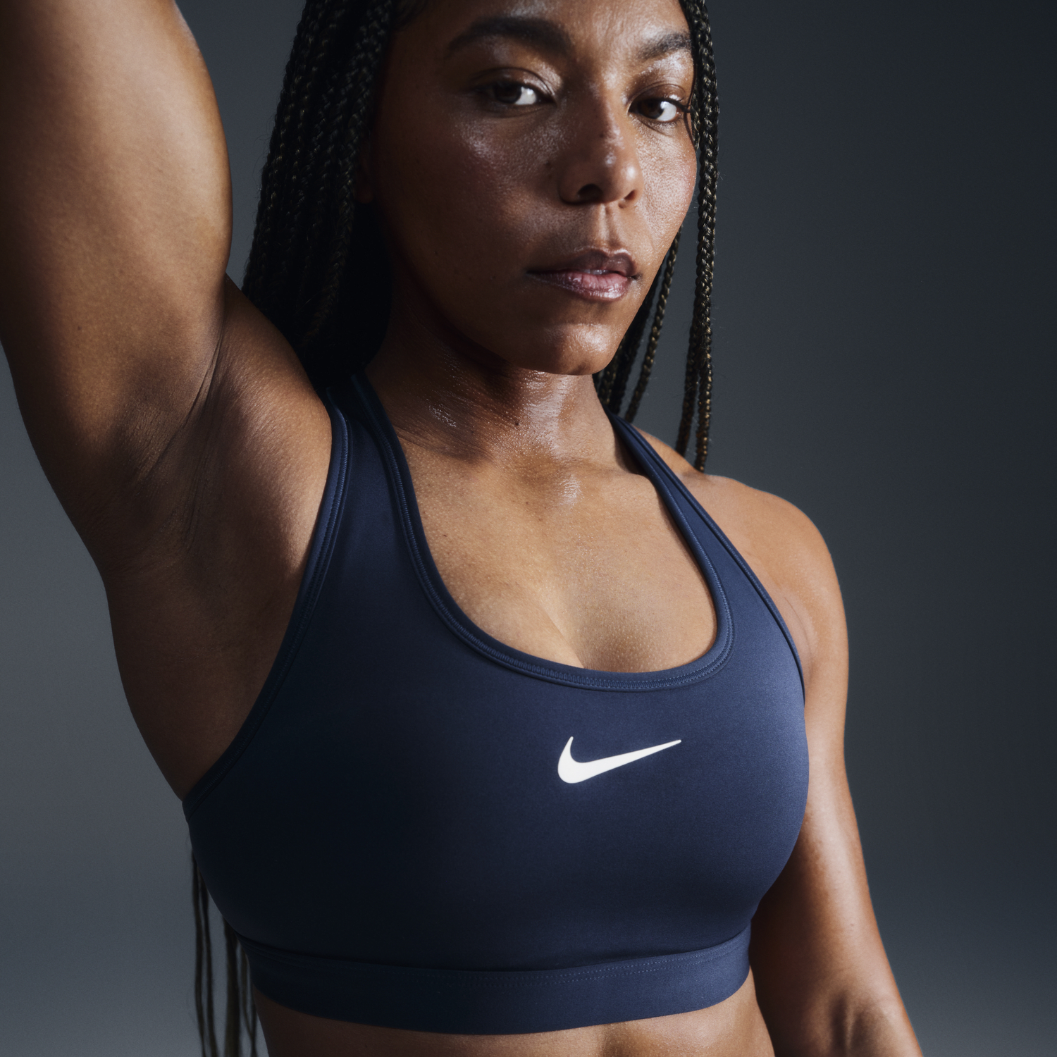 Bh Nike Swoosh Sports Bra Mørkeblå | DX6821-478, 0