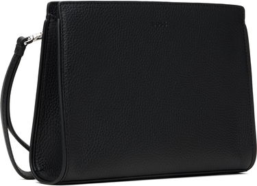 Tegnebog BOSS BOSS Pebble-Grained Leather Wristlet Pouch Sort | 50548170, 1