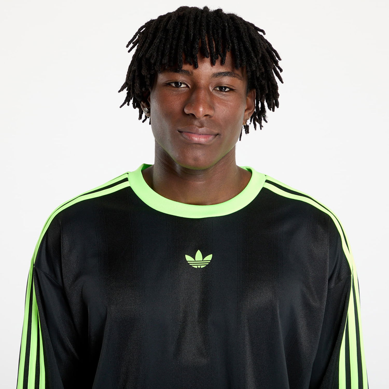 T-shirt adidas Performance Adicolor Jacquard Long Sleeve Jersey Sort | JX1518, 1