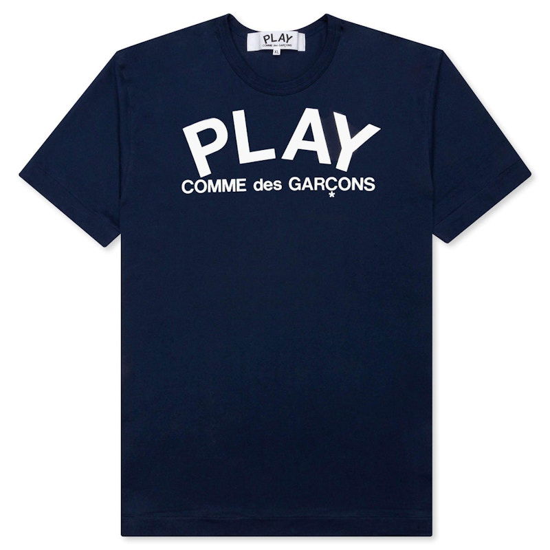 T-shirt Comme des Garçons Play Text T-Shirt Mørkeblå | AZ-T175-051-1, 0