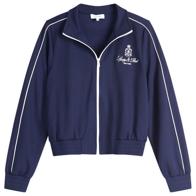 Bomberjakke Sporty & Rich Sporty & Rich Vendome Track Jacket Mørkeblå | JA059508205BL32-WHT