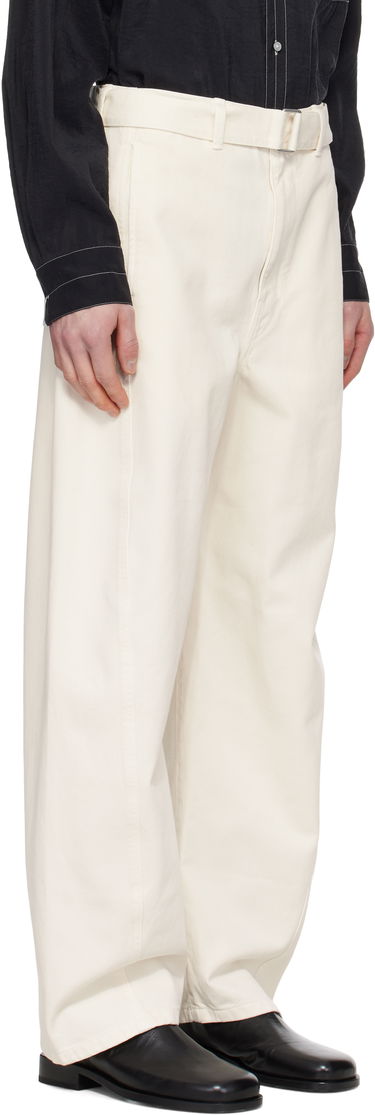 Bukser LEMAIRE Lemaire Twisted Belted Trousers Hvid | PA326 LD1034, 1