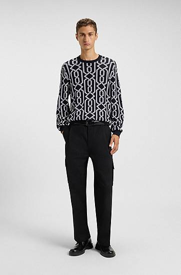 Sweater BOSS Regular-fit sweater with jacquard pattern Flerfarvet | 50547001, 1
