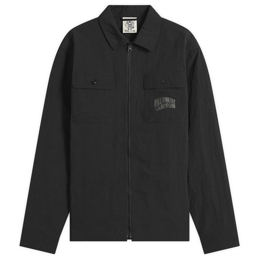 Skjorte BILLIONAIRE BOYS CLUB Men's Arch Logo Nylon Overshirt, Size Large Sort | B25307-BLK