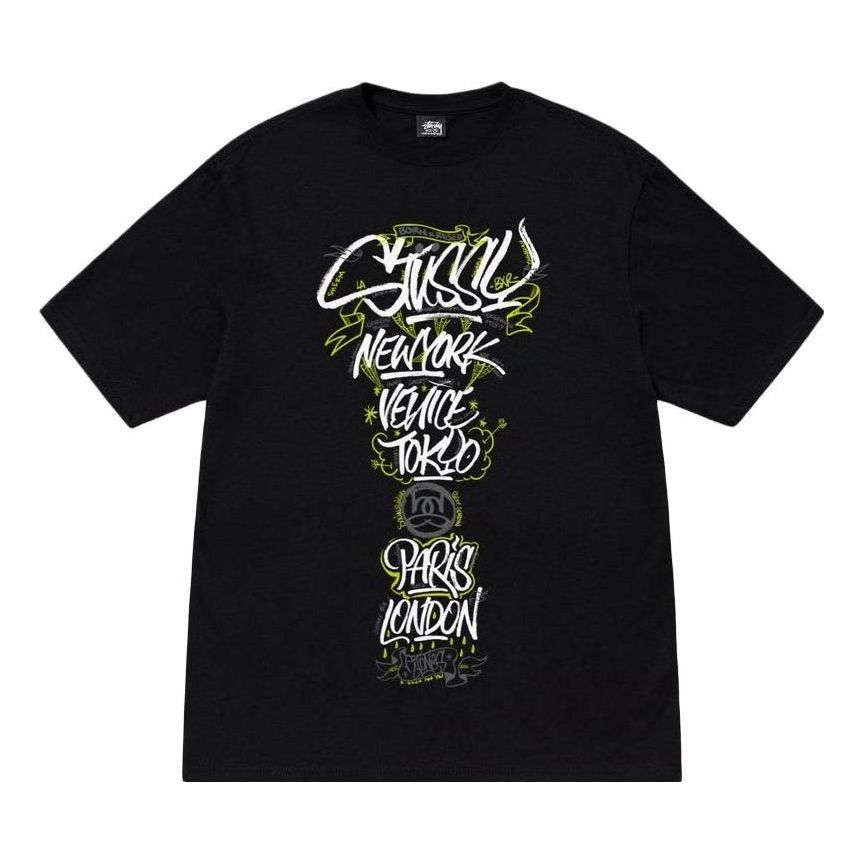 T-shirt Stüssy Stussy x Born X Raised Handstyles T-Shirt Sort | 3903853, 0