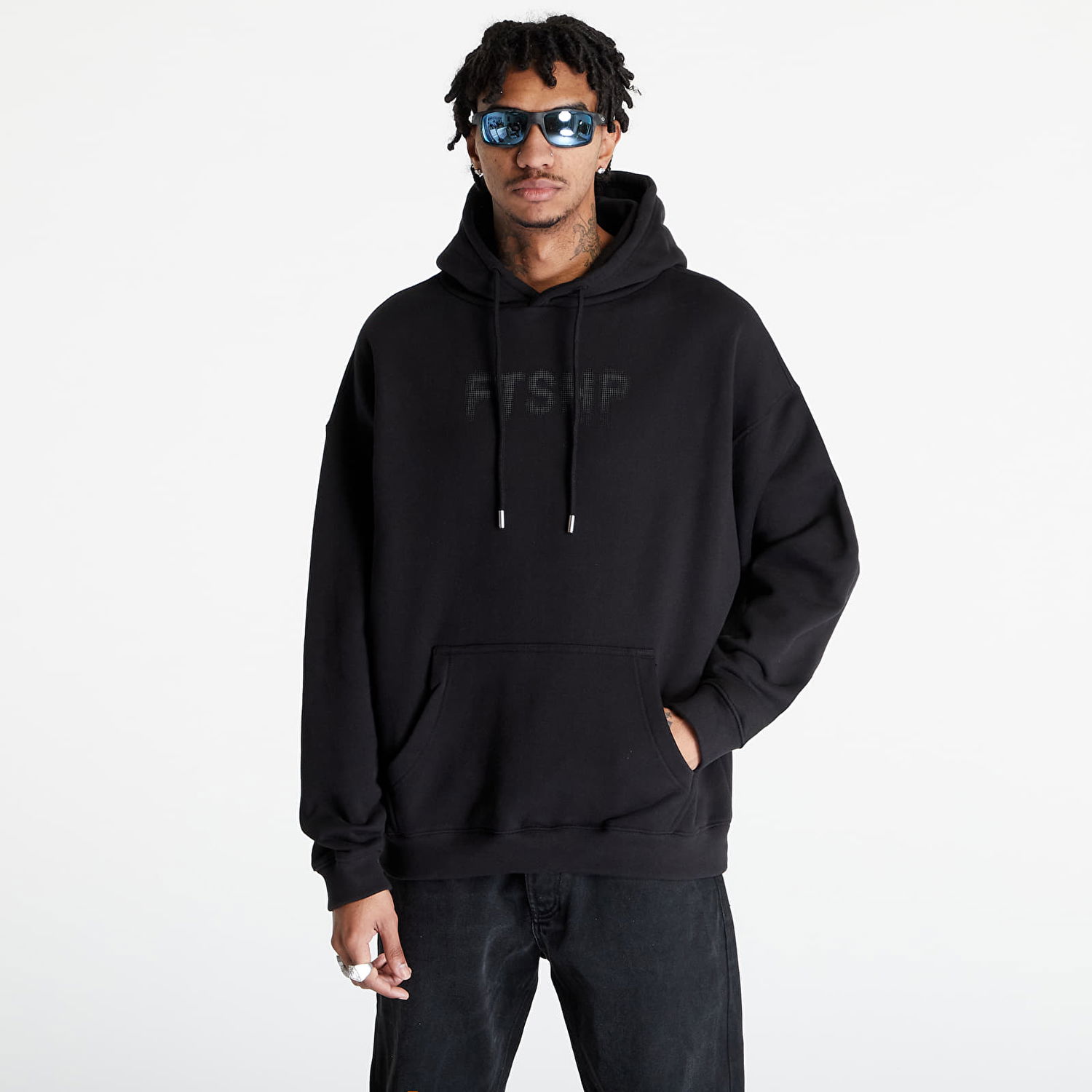 Sweatshirt Footshop FTSHP HALFTONE HOODIE UNISEX Sort | FTSHP_295, 0