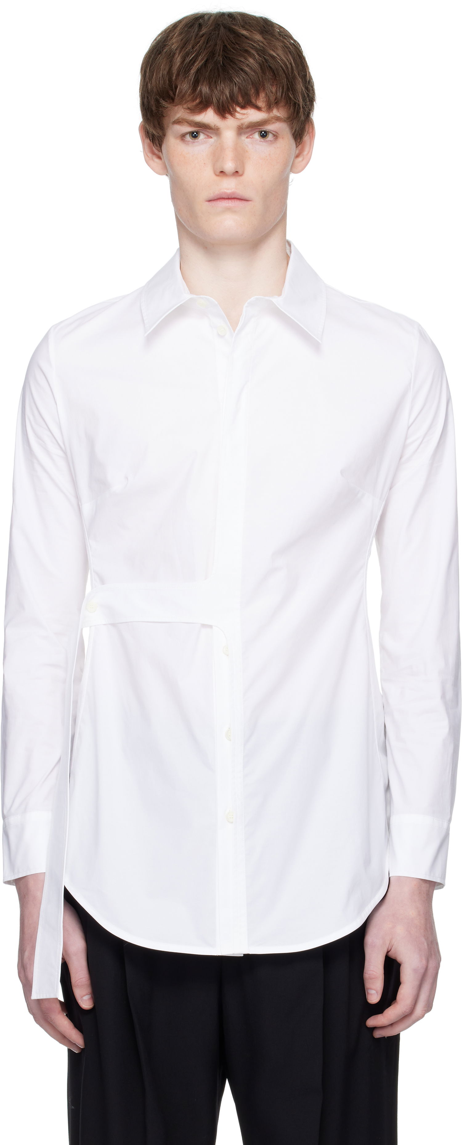 Skjorte Jean Paul Gaultier Jean Paul Gaultier Strap Shirt Hvid | 25/03-W-ST028-C071-01, 0