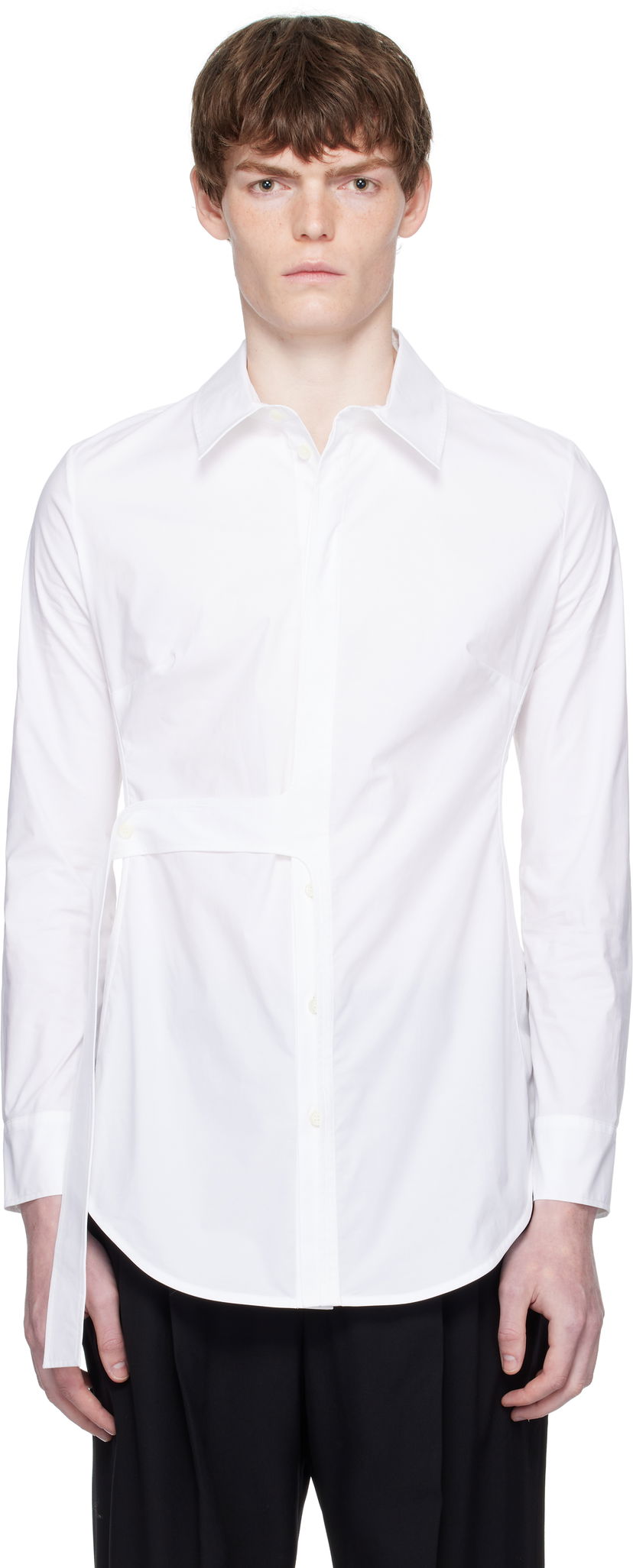 Skjorte Jean Paul Gaultier Jean Paul Gaultier Strap Shirt Hvid | 25/03-W-ST028-C071-01