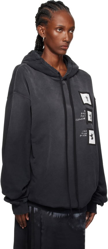 Sweatshirt Ann Demeulemeester Ann Demeulemeester Anne Marie 'Doves' High Comfort Hoodie Sort | 2520-W-JSW01-55-FA639-098, 1