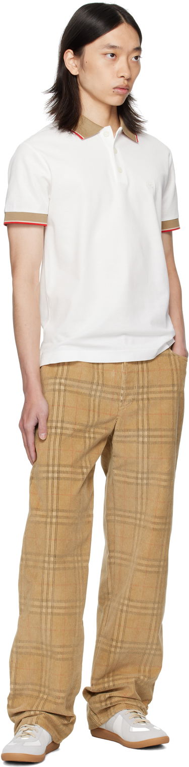 Polo skjorte Burberry Burberry Logo Collar Polo Hvid | 8110096, 3