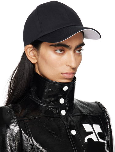 Kasket Courrèges Signature Cotton Cap Sort | 124ACT033CO0024, 1