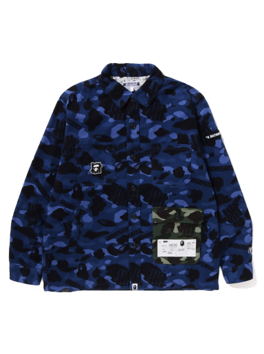 Jakke BAPE Undefeated x Color Camo Flannel Jacket Mørkeblå | 001LJI731903C