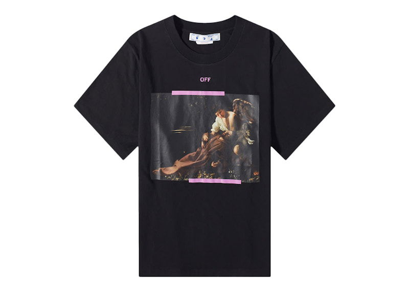 T-shirt Off-White Arrow Caravaggio St Fran Slim Tee Black/Multi Sort | OMAA027S23JER0031034