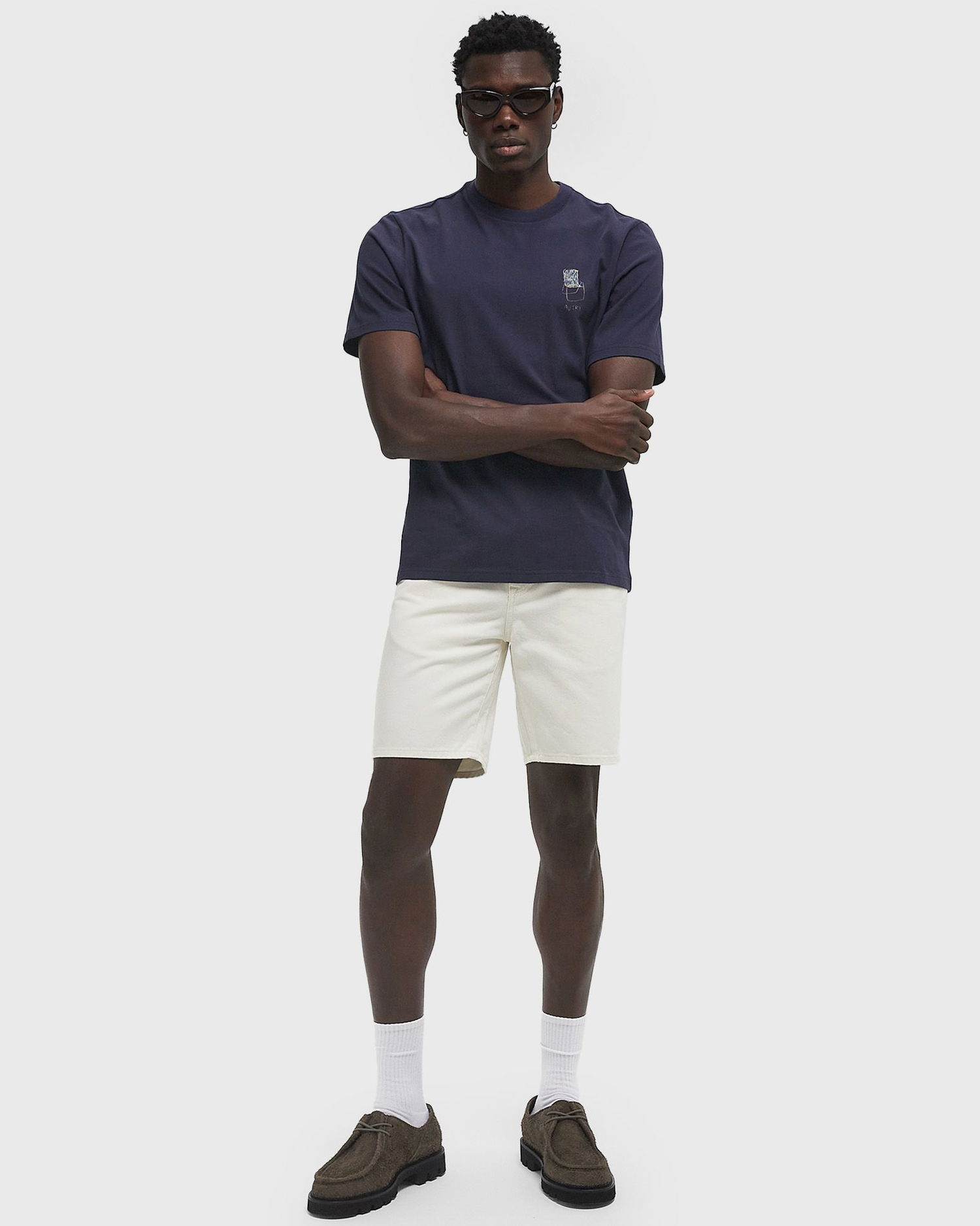 Shorts Lacoste Lacoste Straight Fit Denim Bermuda Shorts Hvid | FH9932-70V, 1