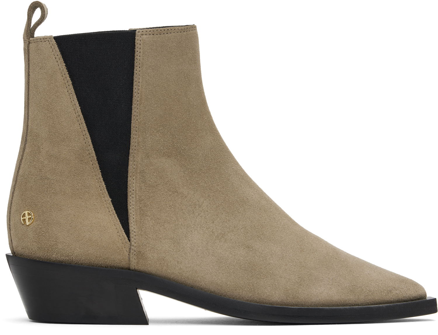 Tøj Anine Bing Anine Bing Bekah Suede Flat Ankle Boots Beige | A-14-10197-TPU1, 0