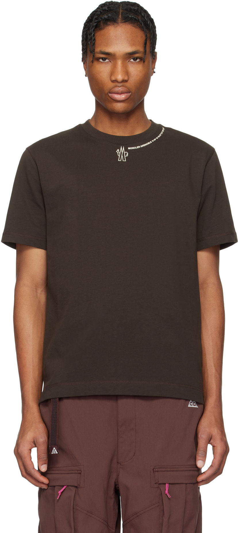 T-shirt Moncler Moncler Grenoble Logo Cotton T-Shirt Brun | K10978C0000783927