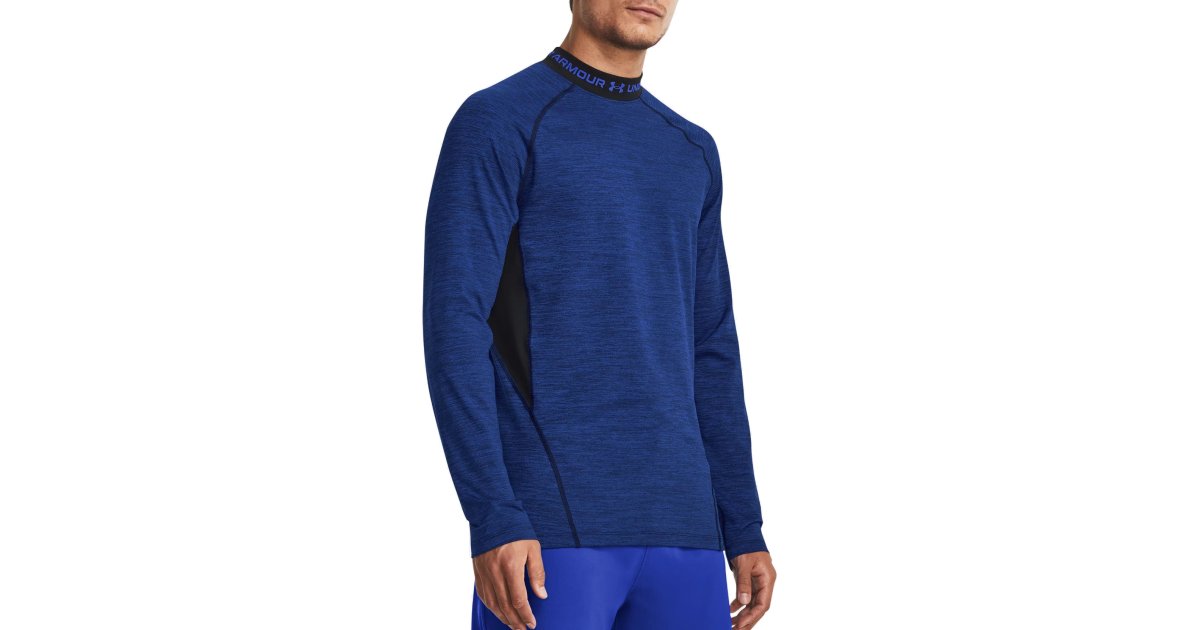 T-shirt Under Armour ColdGear® Twist Mockneck Tee Mørkeblå | 1379820-400, 1