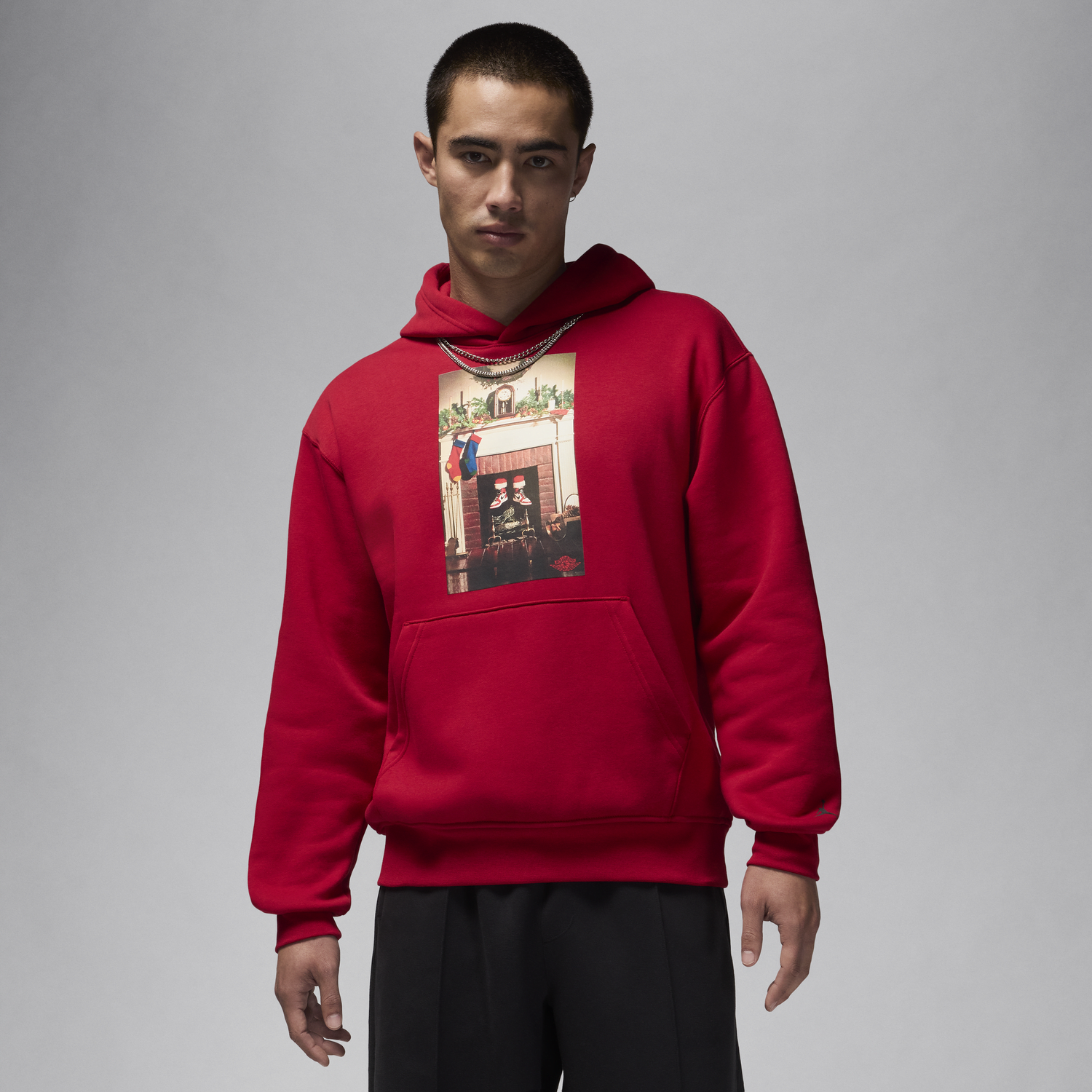 Sweatshirt Jordan Jumpman "Chimney" Fleece Hoodie Rød | HQ5654-687, 0