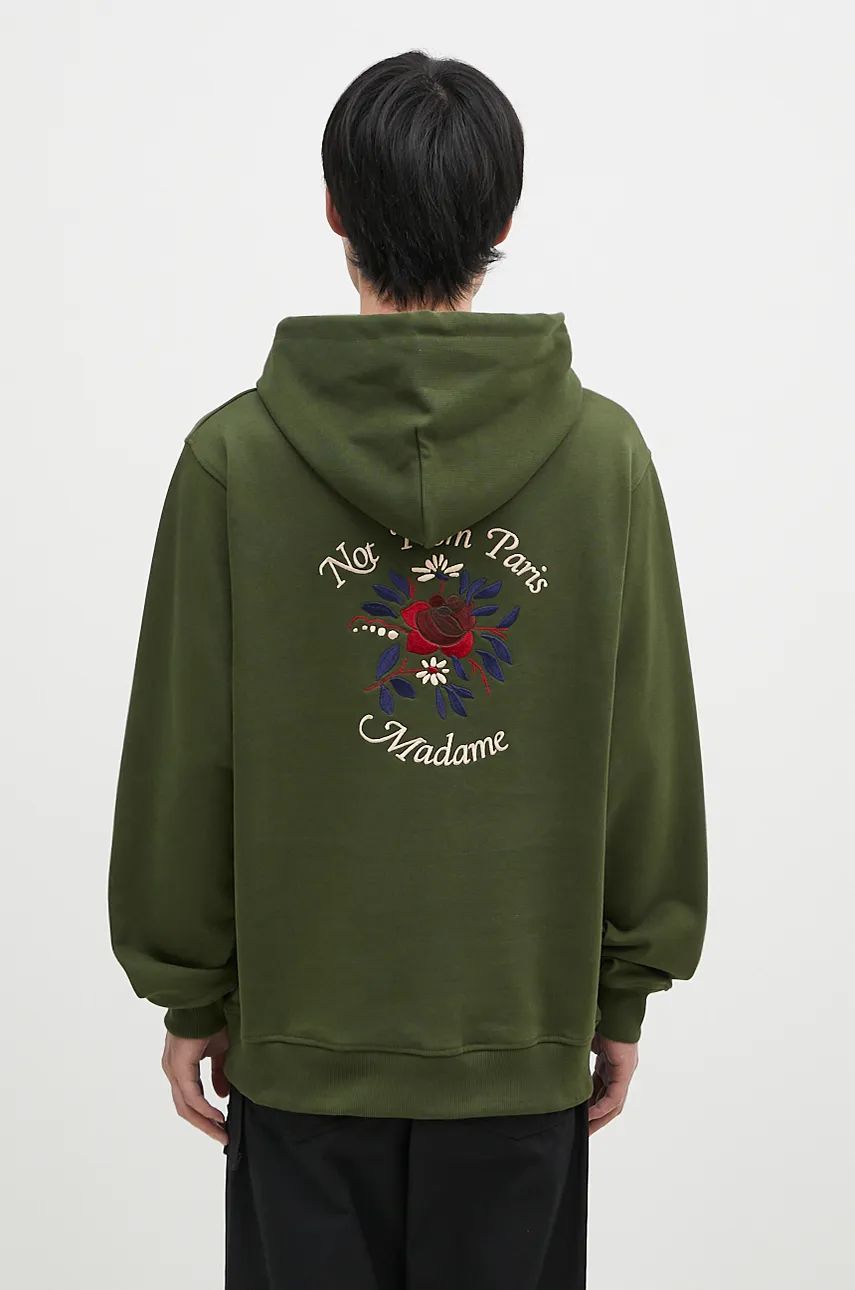 Sweatshirt Drôle de Monsieur Hoodie With Flower Embroidered Applique Grøn | E.HO169.CO127.KK, 0