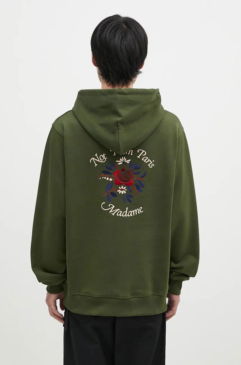 Sweatshirt Drôle de Monsieur Hoodie With Flower Embroidered Applique Grøn | E.HO169.CO127.KK