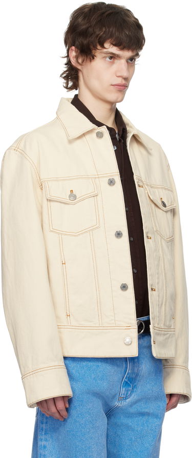 Jakke AMI AMI Paris Classic Trucker Denim Jacket XXL Beige | HJK247.DE0039-136, 2