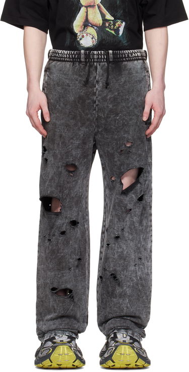 Joggingbukser We11done We11done Destroyed Jersey Sweatpants Grå | WD-TA0-25-726-U-BK, 0