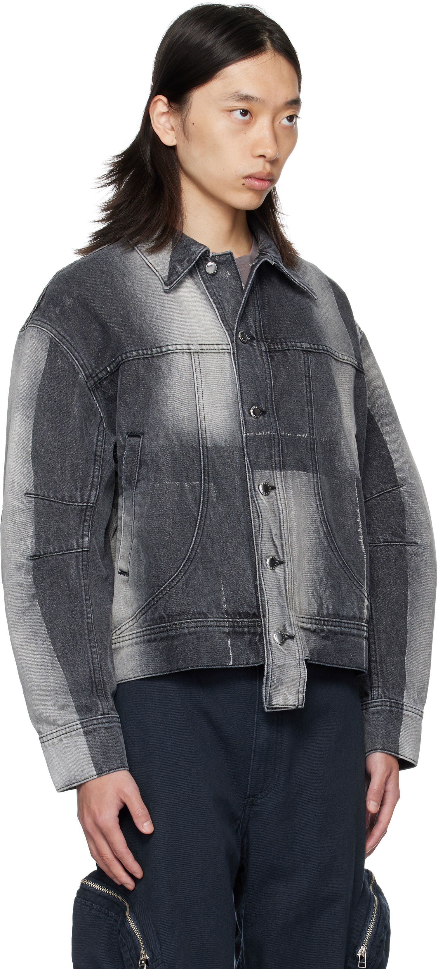 Jakke Eckhaus Latta Eckhaus Latta 'El Jacket Redux' Denim Jacket Grå | 1224-EL-PF25-SF, 1
