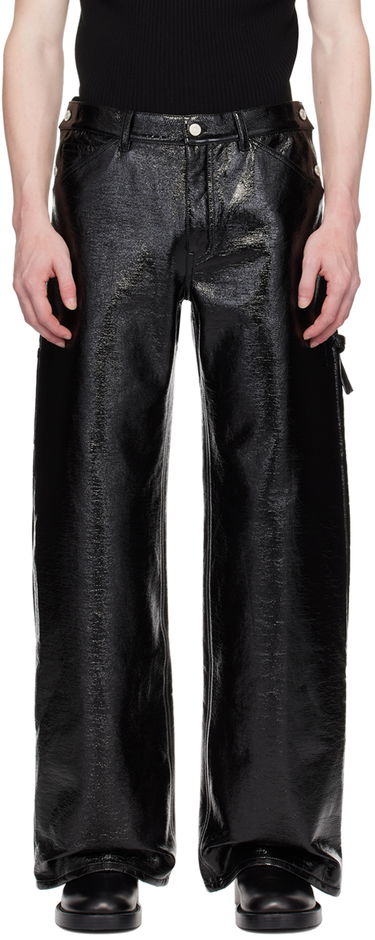 Cargo bukser Courrèges Sailor Black Vinyl Trousers Sort | 124CPA188VY0014, 0