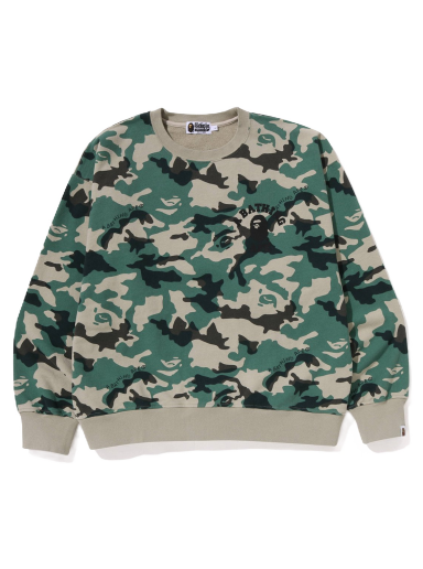 Sweater BAPE Woodland Camo Loose Fit Crewneck Grøn | 1J30-113-011