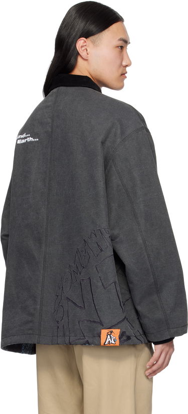 Parka AAPE by A Bathing Ape AAPE by A Bathing Ape Moonface Logo Reversible Utility Jacket Grå | AAPJKM7680XXNBKX, 2