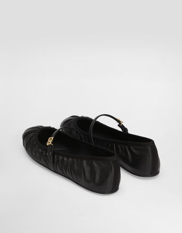 Tilbehør Dolce & Gabbana Dolce & Gabbana Nappa Leather Ballet Flats Sort | CB0257AD1378B956, 2