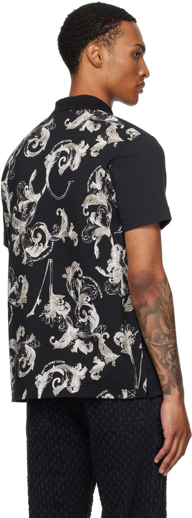 Polo skjorte Versace Versace Jeans Couture Outline Barocco Polo Sort | E78GAG627_EJ0003, 2