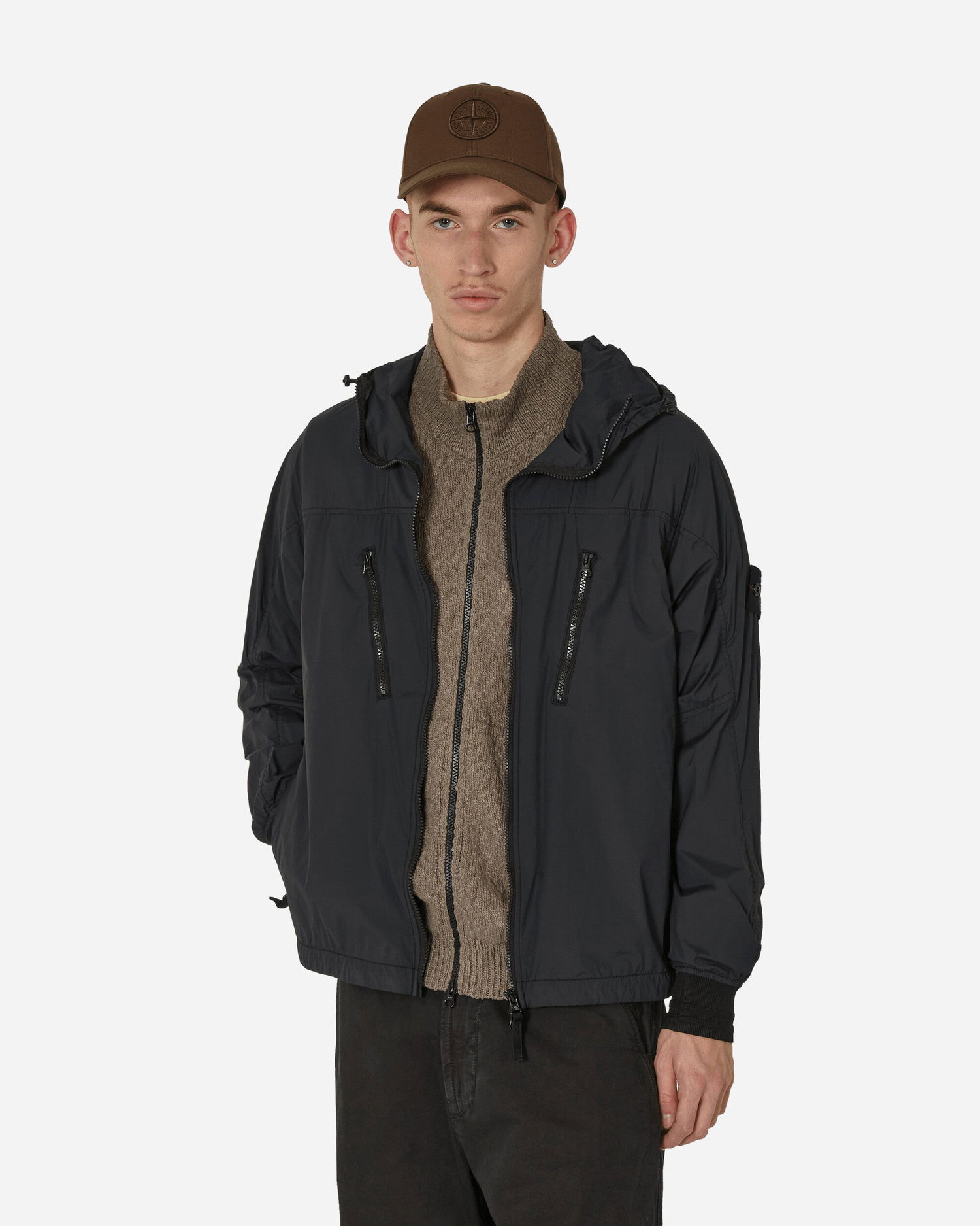Jakke Stone Island Packable Skin Touch Nylon-TC Jacket Sort | 801540425 V0029, 0