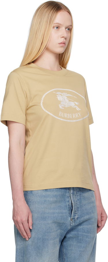 T-shirt Burberry Burberry Knight Stamp Cotton T-Shirt Beige | 8110926, 1