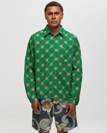 Skjorte ERL Plaid Button-Up Shirt Grøn | ERL06B007, 4