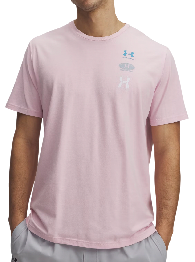 T-shirt Under Armour 60/40S EVOL Logo Short Sleeve T-Shirt Lyserød | 1390165-647