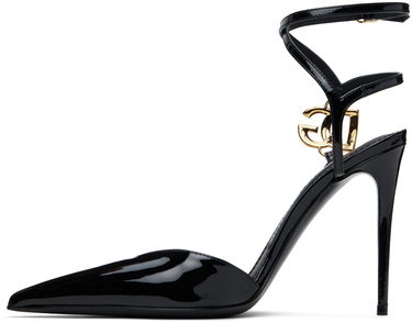 Sneakers og sko Dolce & Gabbana Lollo Patent Leather Slingback Heels Sort | CG0726 AP622, 2