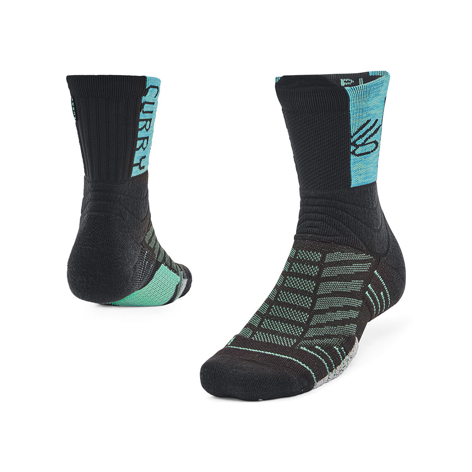 Sokker Under Armour Curry Playmaker Mid-Crew Black Sort | 1358779-005, 0
