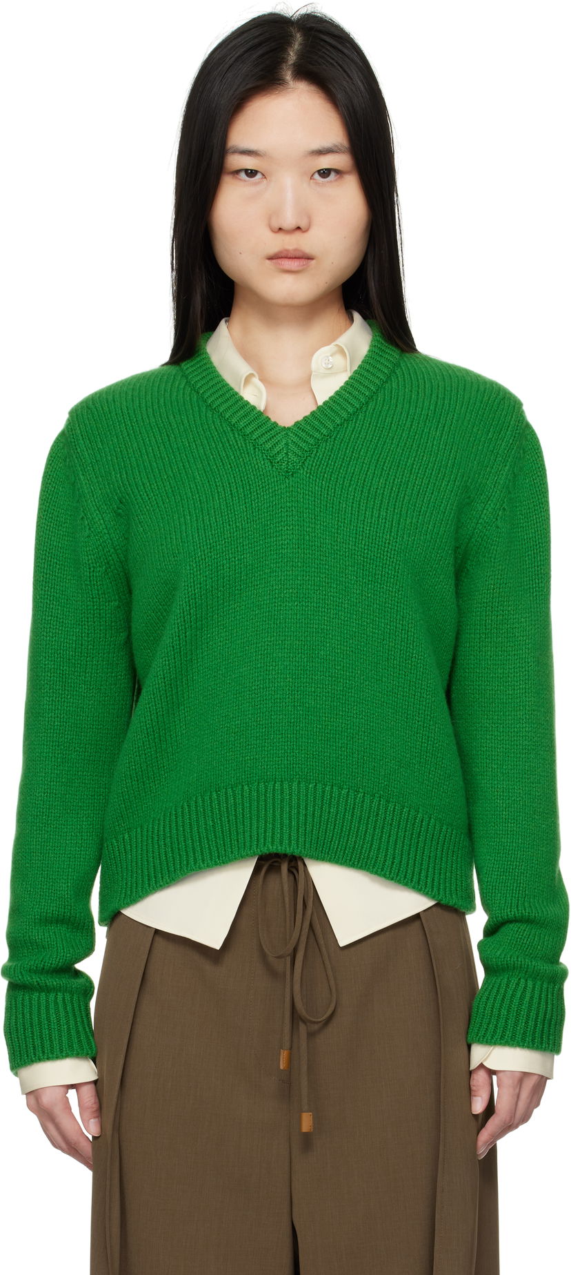 Sweater &Daughter &Daughter Glenn V-Neck Sweater Grøn | WL20224