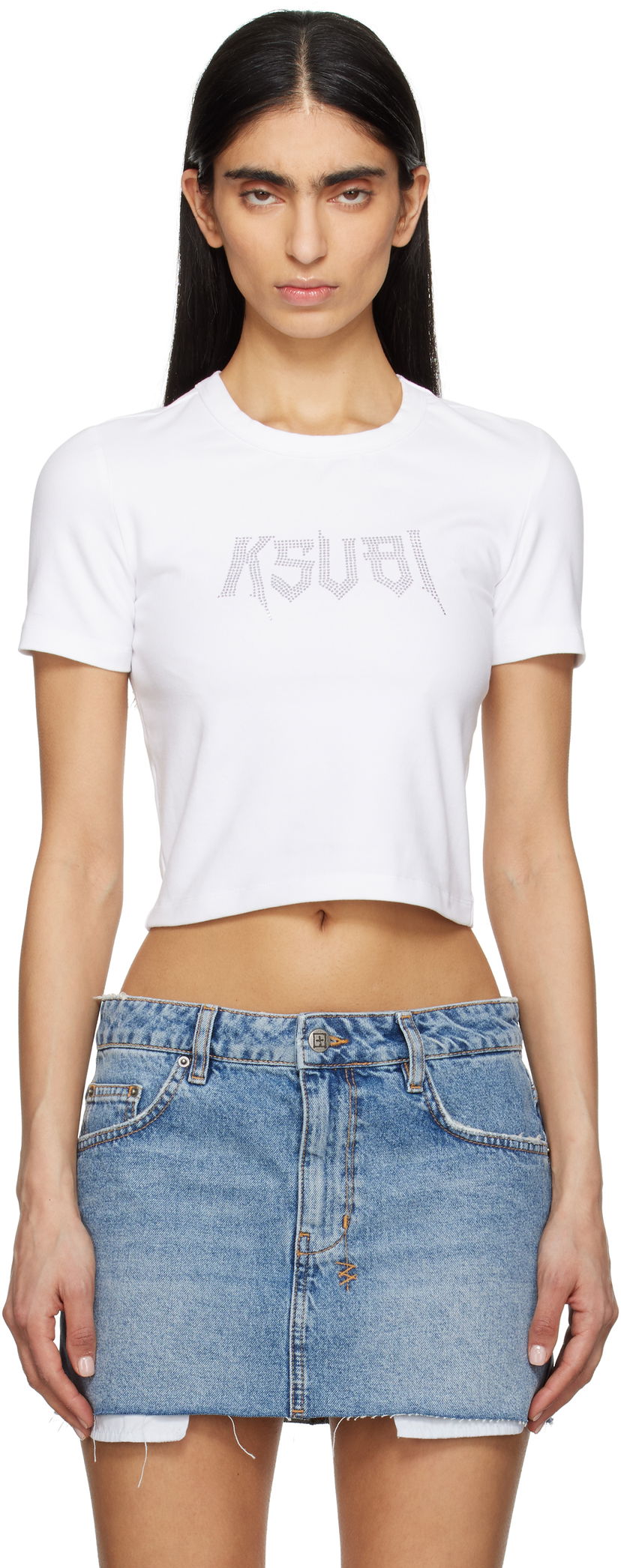 Crop top Ksubi Ksubi Kingdom Baby Cropped T-Shirt Hvid | WSP25TE006