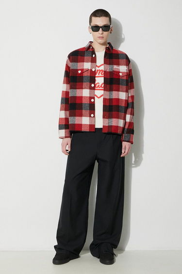 Skjorte Human Made Wool Check Relaxed Shirt Rød | HM26SH011, 1
