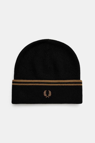 Beanie Fred Perry Twin Tipped Merino Wool Beanie Sort | C9150.S77, 0