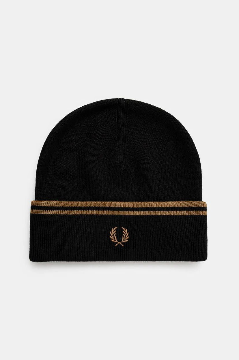 Beanie Fred Perry Twin Tipped Merino Wool Beanie Sort | C9150.S77