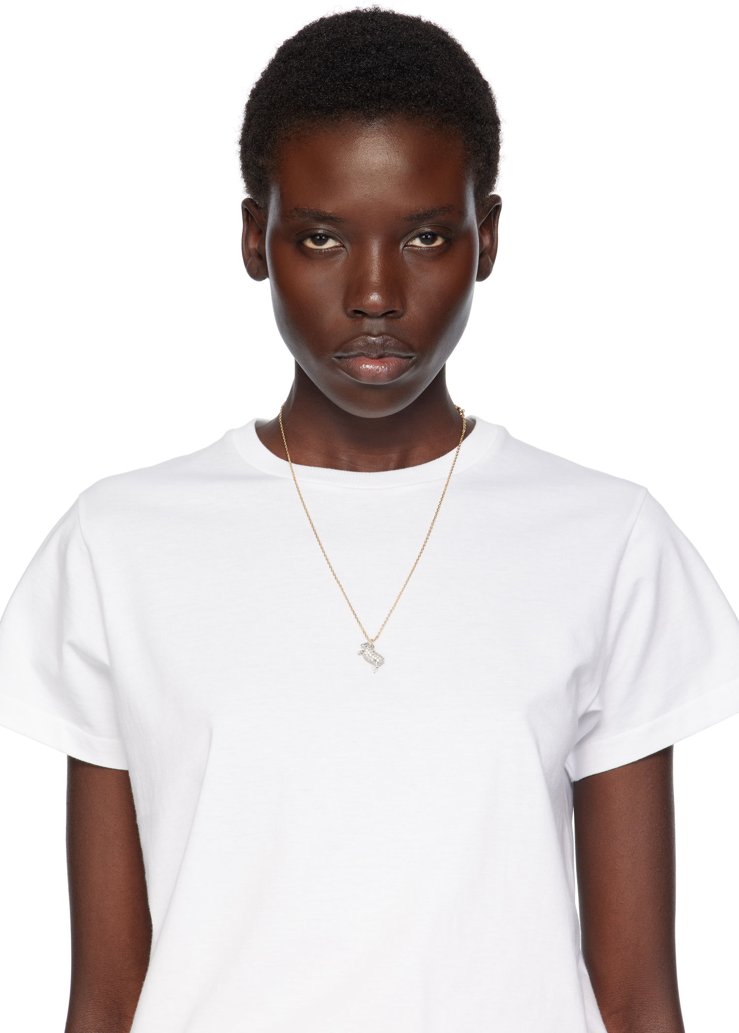 Halskæde Burberry Burberry Gold-Tone Crystal Sheep Pendant Necklace Metalisk | 8112029, 1