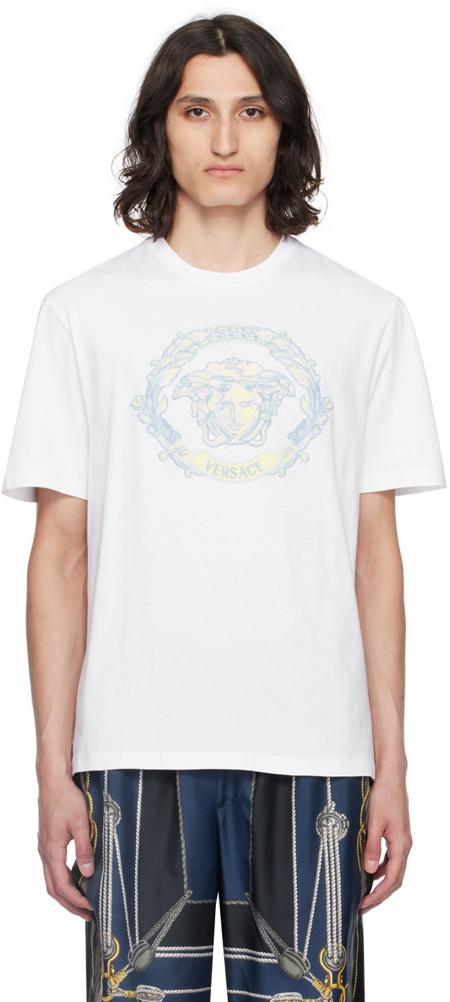 T-shirt Versace White Medusa T-Shirt Hvid | 1013302_1A10687