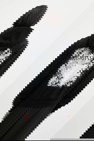 Sweatshirt Helmut Lang Helmut Lang Scribble H2 Light Ct Graphic-Print Hoodie Sort | P02HM514, 2